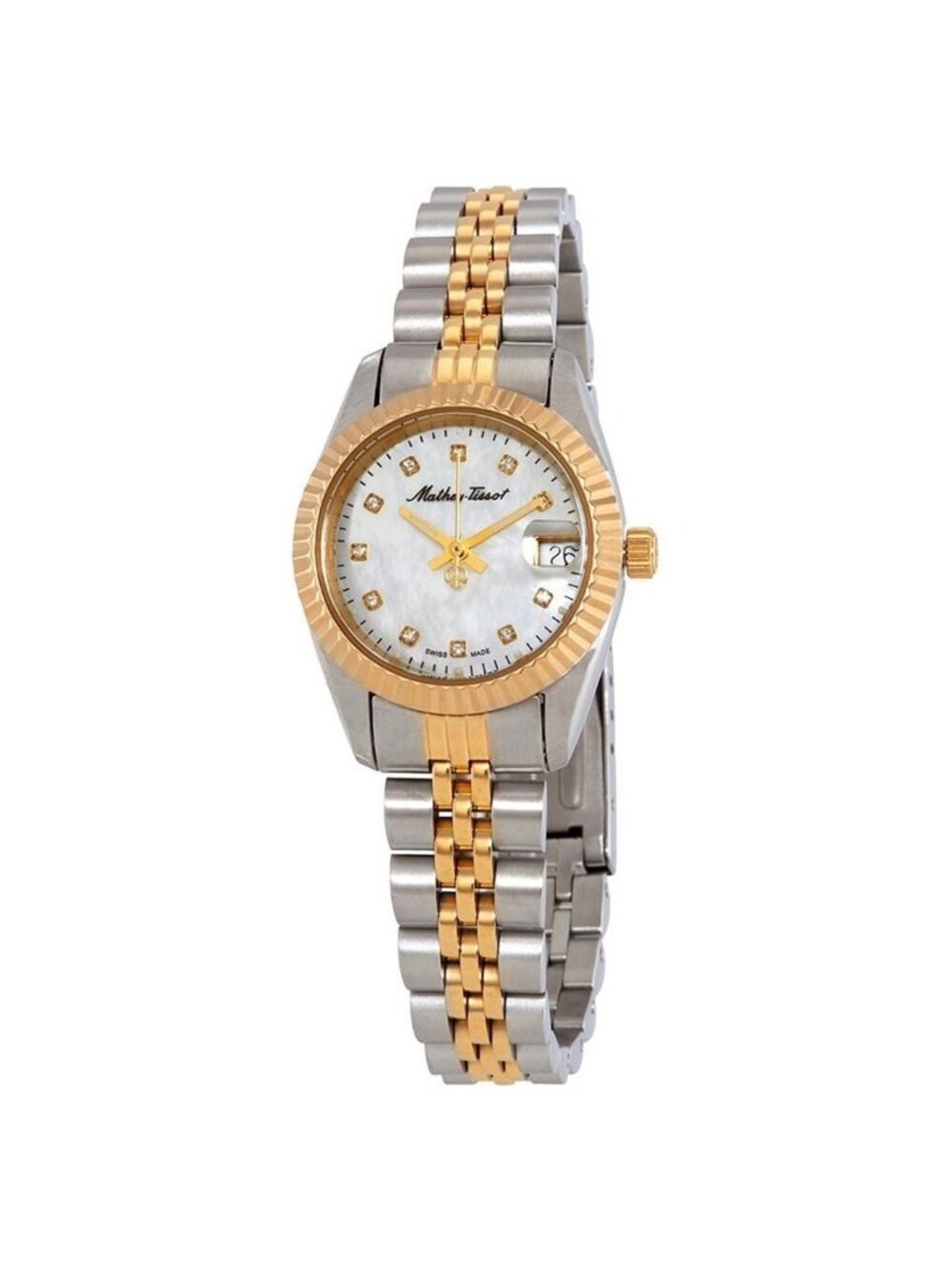 NWT Mathey-Tissot Mathey II Quartz Crystal Mother of Pearl Dial Ladies Watch